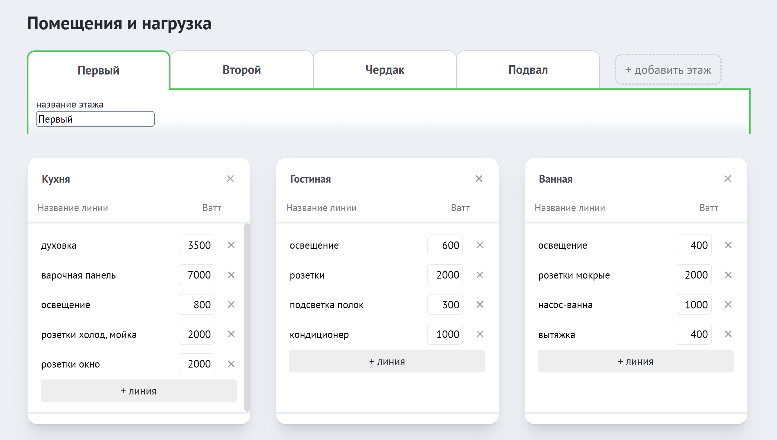 Редактор помещений и потребителей