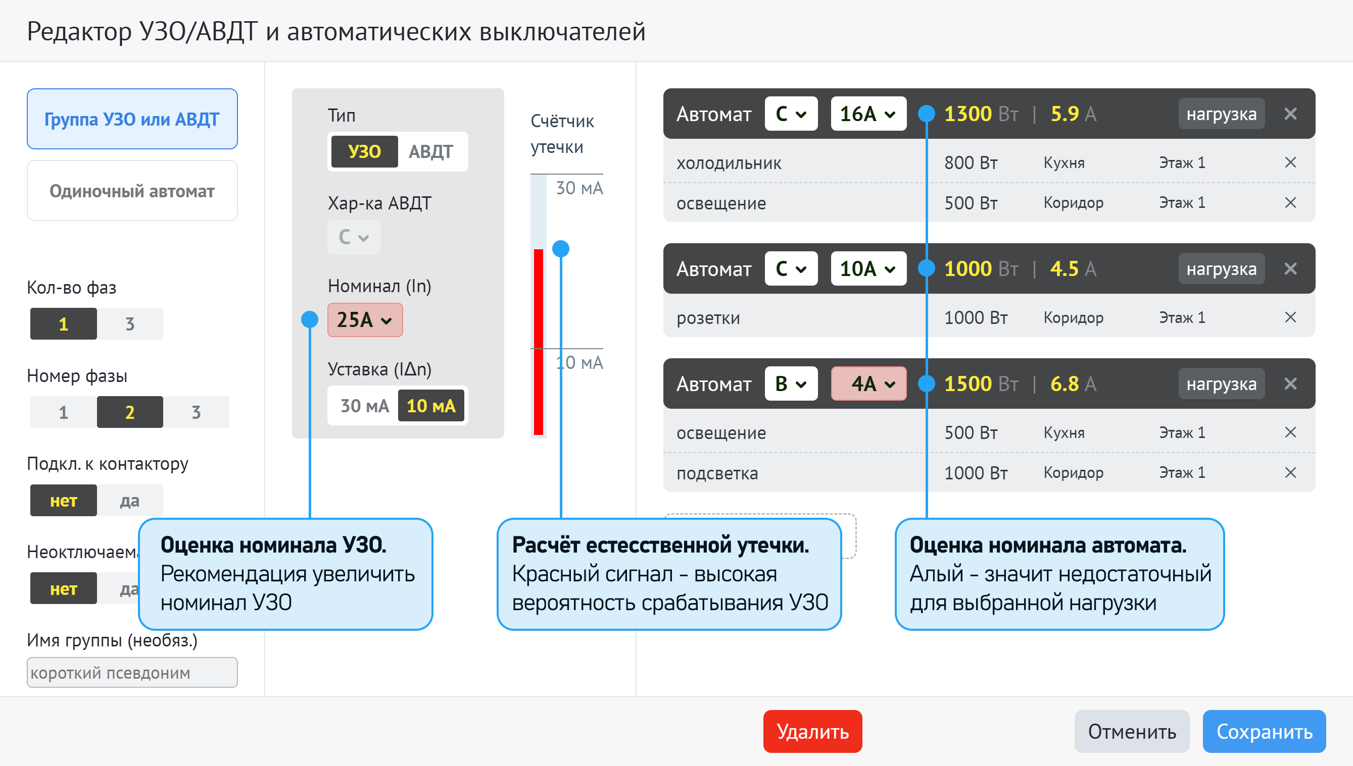 Система проверки правильности номиналов и утечки УЗО Canvas Crosscheck